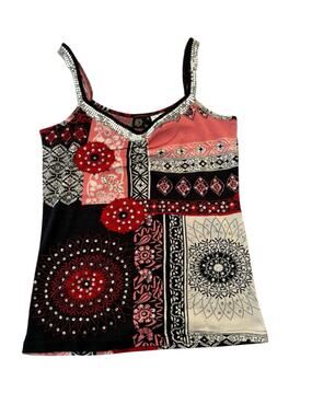 Bila size medium y2k patchwork top rhinestones cool brat fairy Paris